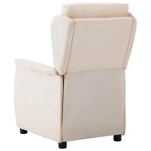 vidaXL Fauteuil inclinable Cr&egrave;me 66.5 x 94 x 101.5 cm Polyester