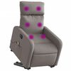 vidaXL Fauteuil inclinable de massage &eacute;lectrique Taupe Tissu