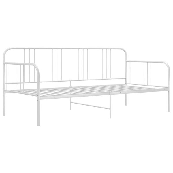 vidaXL Cadre de canapé-lit sans matelas blanc métal 90x200 cm