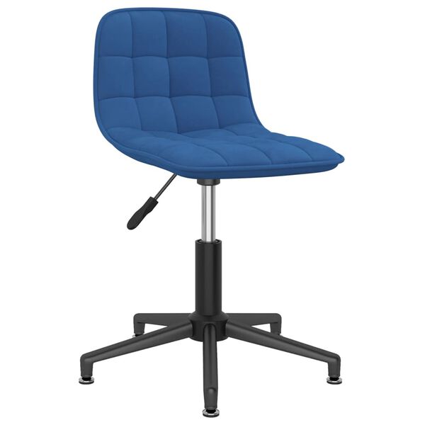 vidaXL Chaise pivotante de bureau Bleu Velours