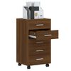 vidaXL Armoire &agrave; tiroirs avec roulettes Ch&ecirc;ne marron Bois d'ing&eacute;nierie