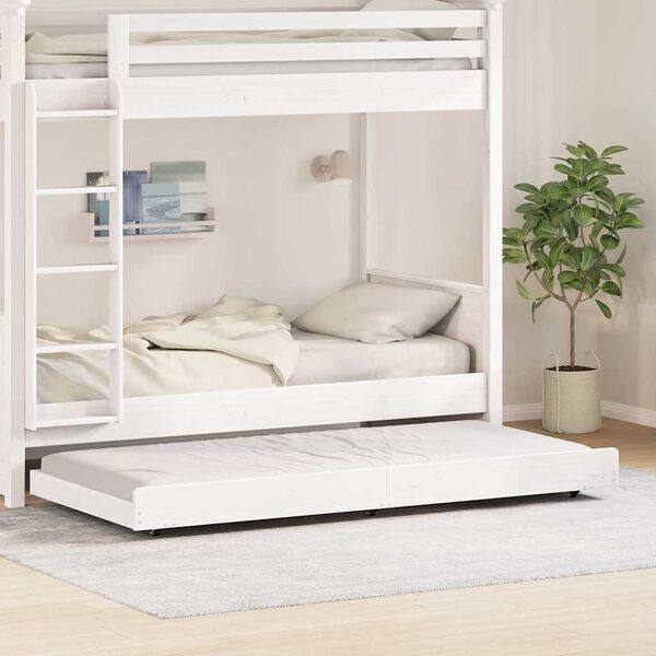 vidaXL Cadre de lit Blanc 75 x 190 cm Pin massif