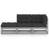 vidaXL Salon de jardin 3 pcs avec coussins Bois de pin massif