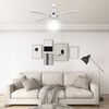 vidaXL Ventilateur de plafond avec lampe 106 cm Blanc