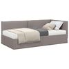 vidaXL Cadre de lit d'angle avec matelas 2 pcs Taupe Velours