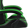 vidaXL Fauteuil de jeux vid&eacute;o avec repose-pied Noir et vert Similicuir