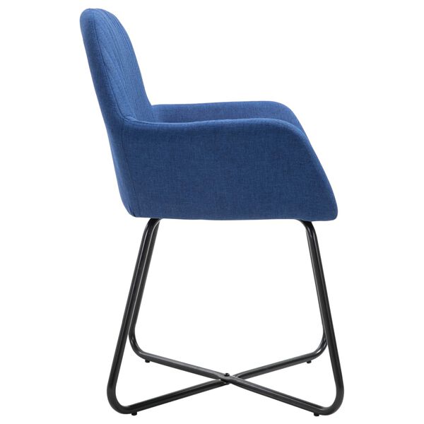 vidaXL Chaises &agrave; manger lot de 6 bleu tissu