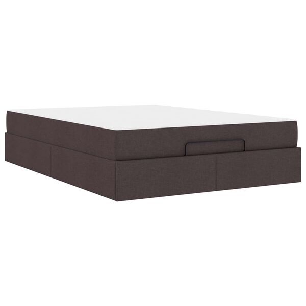 vidaXL Cadre de lit avec matelas avec matelas 2 pcs Tan tissu