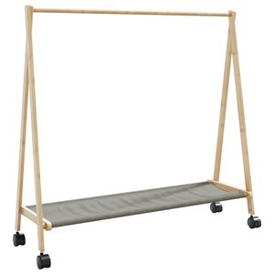 vidaXL Porte-v&ecirc;tements et &eacute;tag&egrave;res et roulettes 106x34x106,5cm bambou