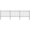vidaXL Cl&ocirc;ture de jardin avec arceau en acier 504 x 120 cm Noir