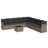 vidaXL Salon de jardin avec coussins 10 pcs gris r&eacute;sine tress&eacute;e