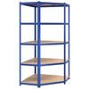 vidaXL &Eacute;tag&egrave;re d'angle &agrave; 5 niveaux Bleu Acier et bois d'ing&eacute;nierie
