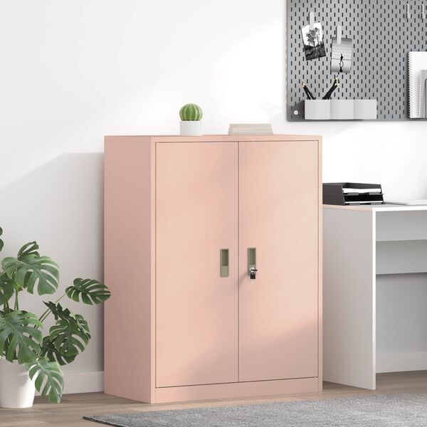 vidaXL Armoire de rangement Rose 80 x 40 x 105 cm Acier