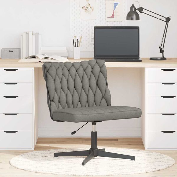 vidaXL Chaise pivotante de bureau Gris clair Tissu