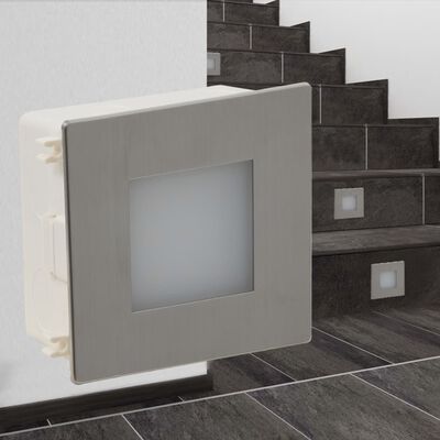 vidaXL Lampe encastrée d'escalier à LED 2 pcs 85 x 48 x 85 mm