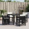 vidaXL Chaises de jardin lot de 4 avec coussins noir r&eacute;sine tress&eacute;e