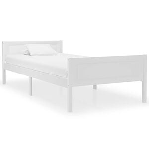 vidaXL Cadre de lit sans matelas en pin massif blanc 90x200 cm