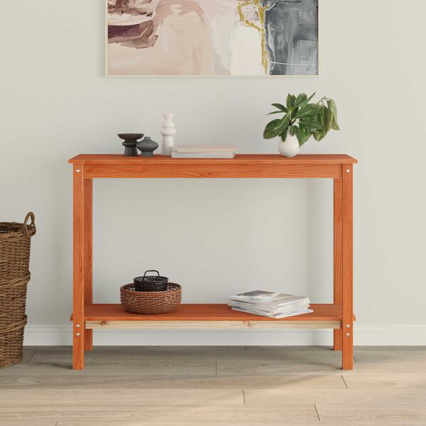 vidaXL Table console Brun Cir&eacute; 110 x 40 x 80 cm Pin massif