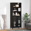 vidaXL Haut Armoire Ch&ecirc;ne noir 69,5 x 34 x 180 cm Bois d'ing&eacute;nierie