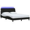 vidaXL Cadre de lit avec LED sans matelas noir 140x200 cm tissu