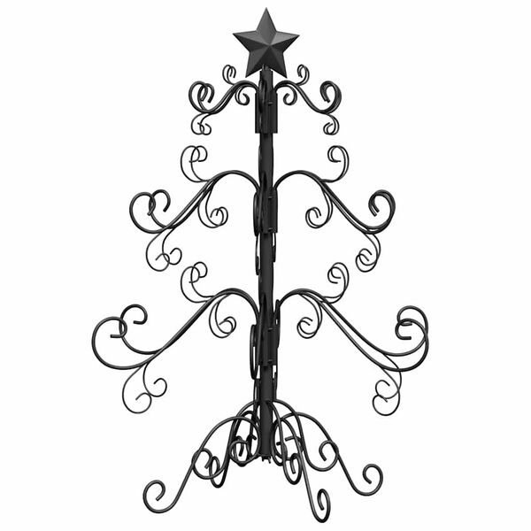 vidaXL Arbre de No&euml;l en m&eacute;tal Noir 60 cm Acier peint par poudre