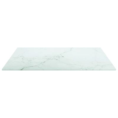 vidaXL Dessus de table blanc 50x50 cm 6 mm verre trempé design marbre