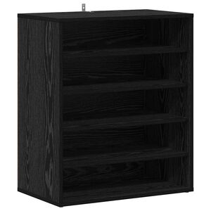 vidaXL Cabinet &agrave; chaussures avec &eacute;tag&egrave;re Ch&ecirc;ne noir 60 x 35 x 70 cm