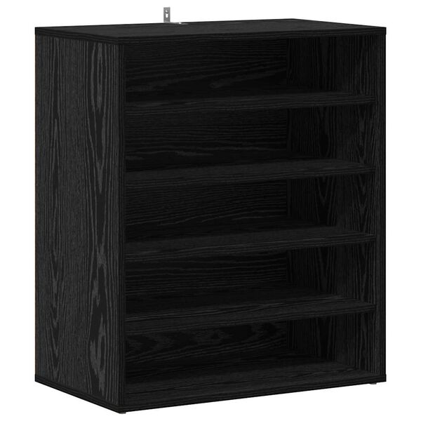 vidaXL Cabinet &agrave; chaussures avec &eacute;tag&egrave;re Ch&ecirc;ne noir 60 x 35 x 70 cm