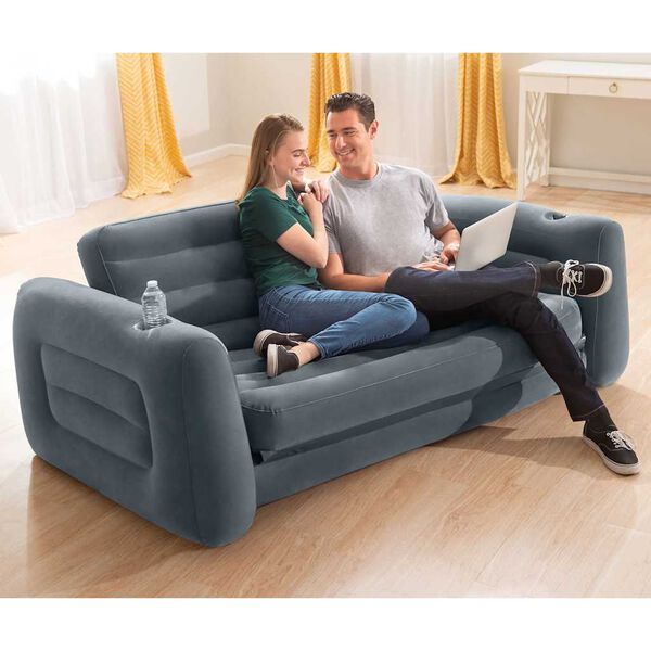 Intex Chaise coulissante 203x231x66 cm Gris foncé