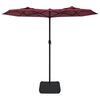 vidaXL Parasol de jardin &agrave; double t&ecirc;te avec LED rouge bordeaux