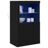 vidaXL Buffet LED Ch&ecirc;ne noir 60,5 x 37 x 100 cm Bois d'ing&eacute;nierie