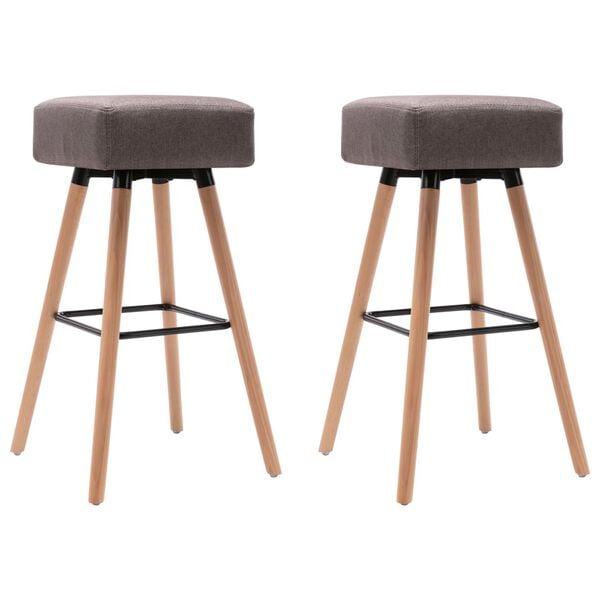 vidaXL Chaises de bar lot de 2 taupe tissu