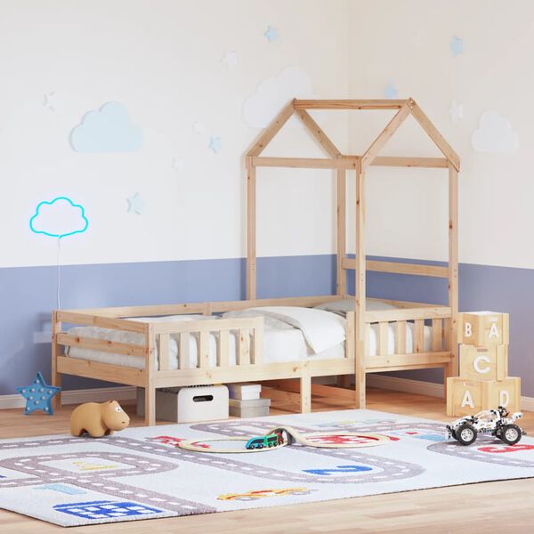 vidaXL Cadre de lit avec toit sans matelas 100x200 cm