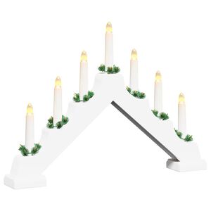 vidaXL Pont de bougie de No&euml;l 7 LED Blanc chaud 39.5 x 5 x 29 cm
