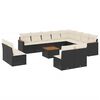 vidaXL Salon de jardin avec coussins 13 pcs noir r&eacute;sine tress&eacute;e