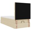 vidaXL Cadre de lit ottoman avec matelas cr&egrave;me 90x190 cm tissu