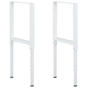 vidaXL Cadres d'&eacute;tabli r&eacute;glables 2 pcs M&eacute;tal 55x(69-95,5) cm Gris