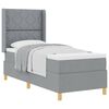 vidaXL Lit &agrave; ressorts avec matelas Gris clair 80 x 200 cm tissu