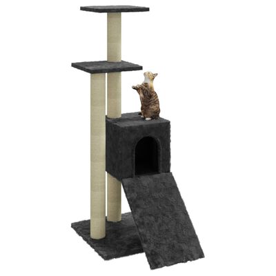 vidaXL Arbre à chat avec griffoirs en sisal Gris foncé 92 cm