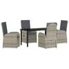 vidaXL Ensemble de salle &agrave; manger pour jardin 5 pcs Gris polyrotin