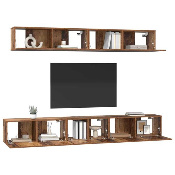 vidaXL Ensemble meuble TV 5 pcs Bois Ancien Bois d'ing&eacute;nierie
