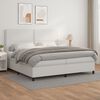 vidaXL Sommier à lattes de lit avec matelas Blanc 200x200cm Similicuir