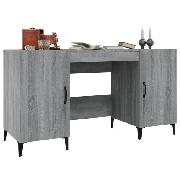 vidaXL Bureau Sonoma gris 140x50x75 cm Bois d'ing&eacute;nierie