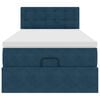 vidaXL Cadre de lit ottoman avec matelas bleu fonc&eacute; 80x200 cm velours