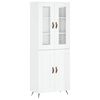 vidaXL Buffet haut Blanc brillant 69,5x34x180 cm Bois d'ing&eacute;nierie