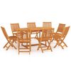 vidaXL Ensemble &agrave; manger de jardin 9 pcs Bois de teck massif