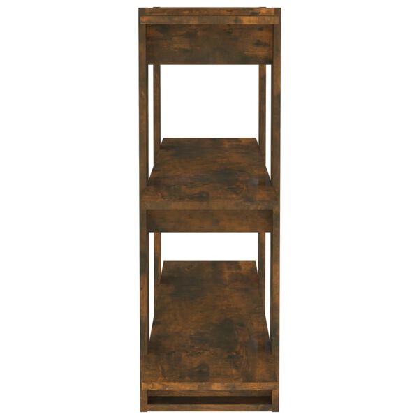 vidaXL Bibliothèque/Séparateur de pièce Chêne fumé 100x30x87 cm