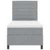 vidaXL Lit &agrave; ressorts avec matelas Gris clair 90 x 200 cm tissu
