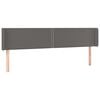 vidaXL T&ecirc;te de lit avec oreilles Gris 203x16x78/88 cm Similicuir