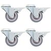 vidaXL 4 pcs Roulettes pivotantes &agrave; trou de boulon &agrave; double frein 50mm